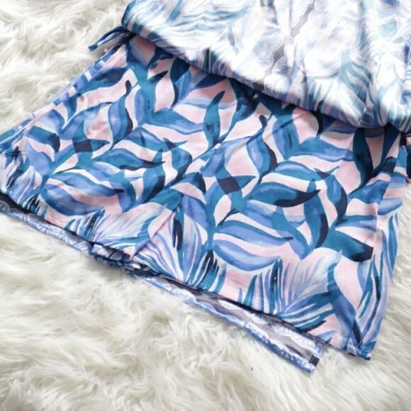 NWT Lilly Pulitzer Donna Engineered Romper Blue Pink Tropics Tint Print Size 2 - Picture 7 of 11